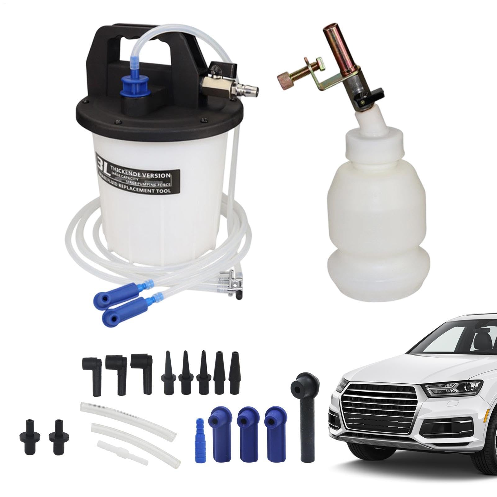 Bremsflüssigkeits-Entlüftungsset Großvolumiger Vorratsbehälter mit | Pneumatischer Bremsflüssigkeitsentlüfter Für Routinewartung, , Garage, Werkstatt und Kfz-Mechaniker