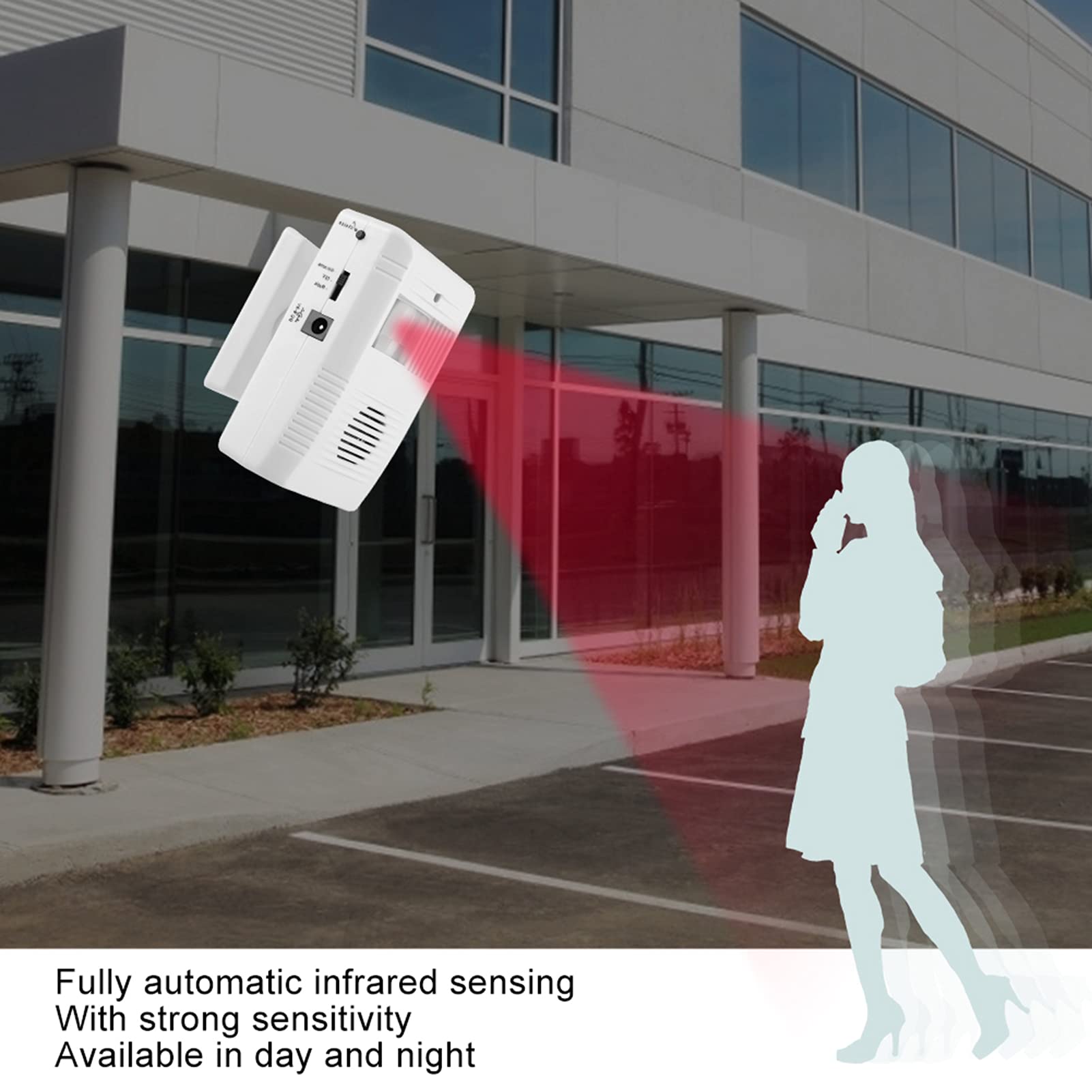 Motion Sensor Doorbell, Entrance Warning Door for Business Store Home System Commercial Door Alarm Detector, Caregiver for Elderly, Visitor Bell Welcome Sat Summer