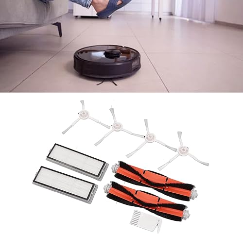 Miniatura 3 de Kit de cepillo de trapeador de vacío robot, filtros de cepillo blanco kit de peine plano apto para 1C F9 1T robot aspirador de reemplazo