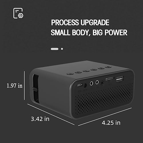 Miniatura 2 de Mini proyector, proyector de video de película, proyector portátil 1080P compatible con USB, AV, SD, interfaz de audio, unidad flash USB, iOS y