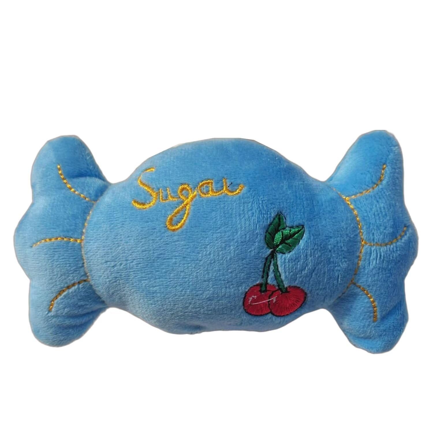 Squeaky Dog Toys, Plush Dog Toys, Dog Teddy Toys, Dog Teething Toys, Puppy Chew Toys for Small Medium Dogs | Blue candy