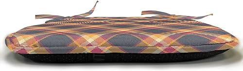 Miniatura 3 de Ambesonne Juego de 2 cojines de asiento para silla de tartán, diseño tradicional británico clásico de estilo campestre, acolchado de asiento