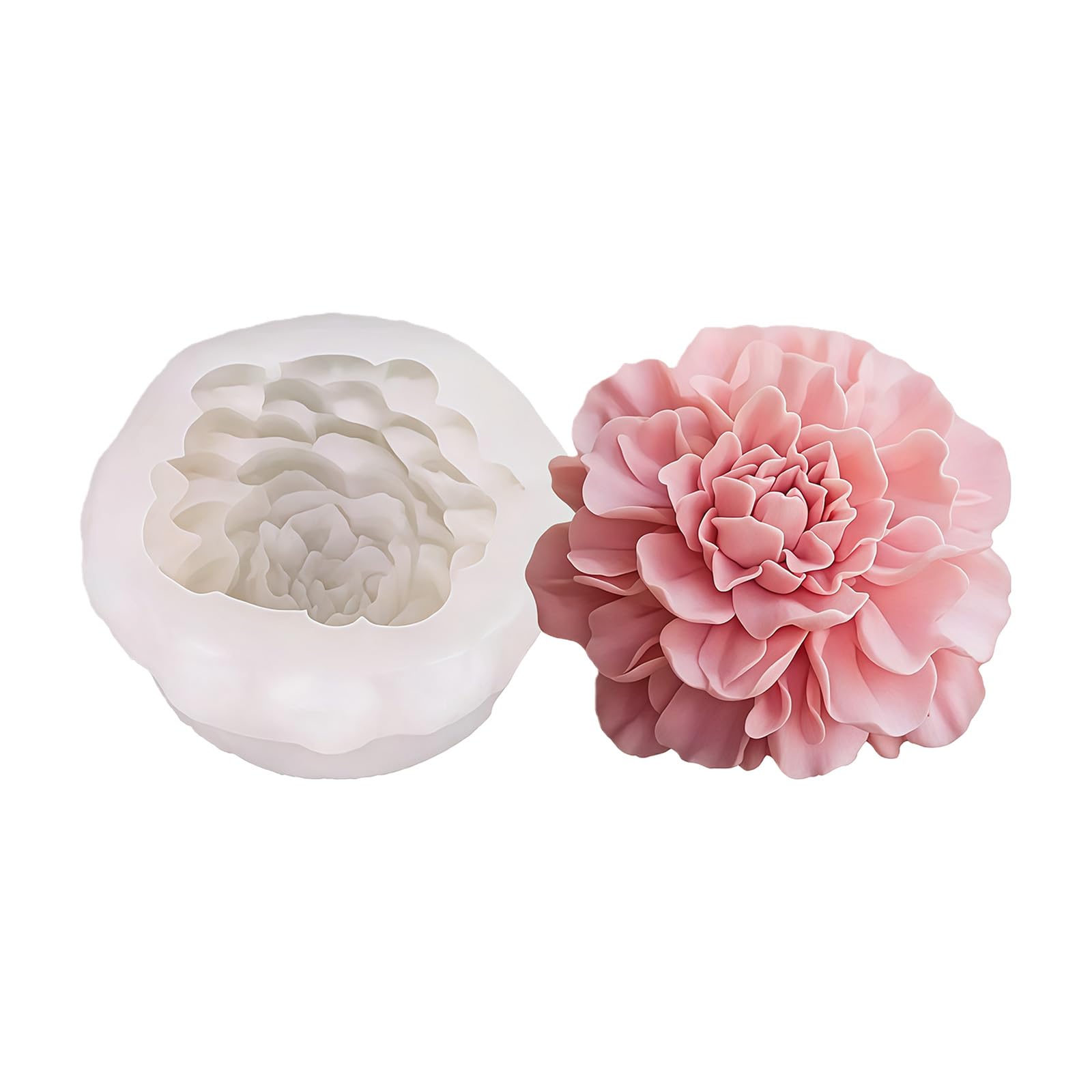 LUCKGONI Silicone Peony Flower Candle Mould For Handmade Aromatherapys Candle With Detailed Petals Designs