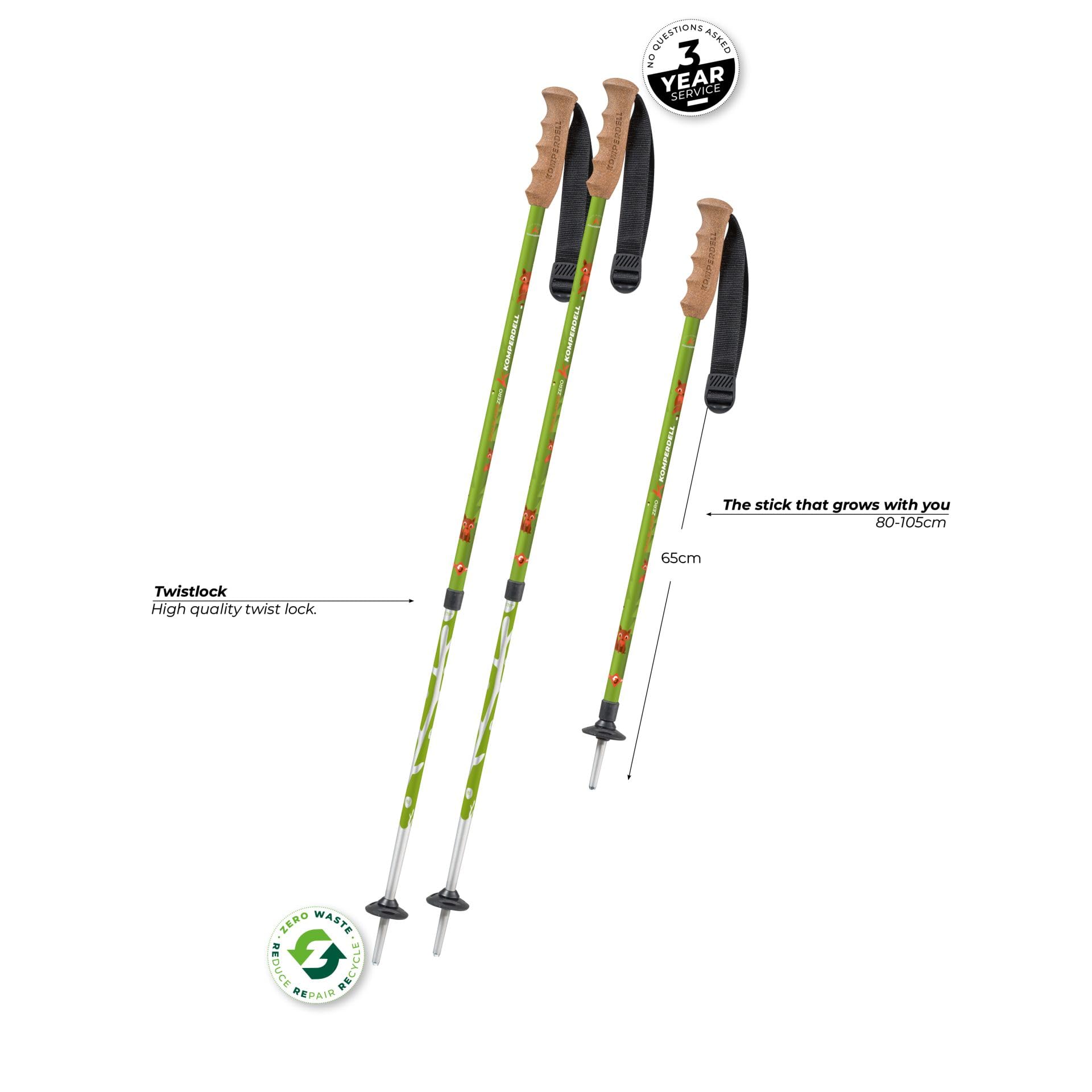 Komperdell Trailblazer Zero Kids Green Trekkingstöcke für Kinder
