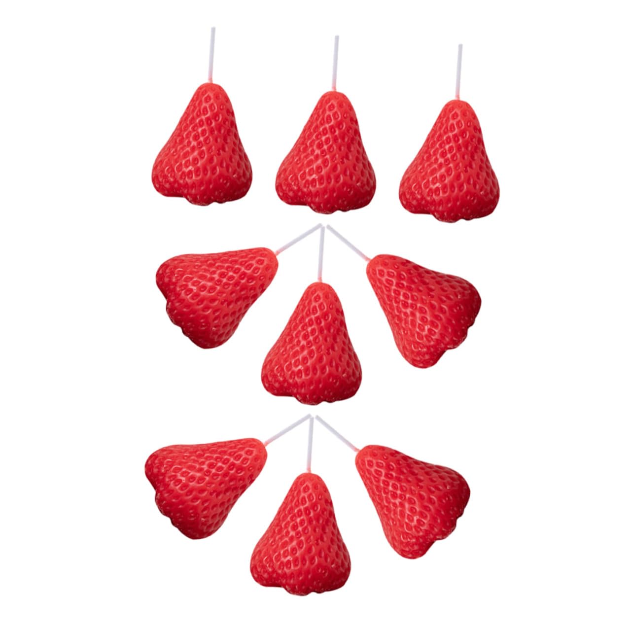 Candele Profumate a Forma di Fragola alla Fragola in Paraffina Set 9 Decorazione Adorabile e Atmosfera Confortevole per Festa