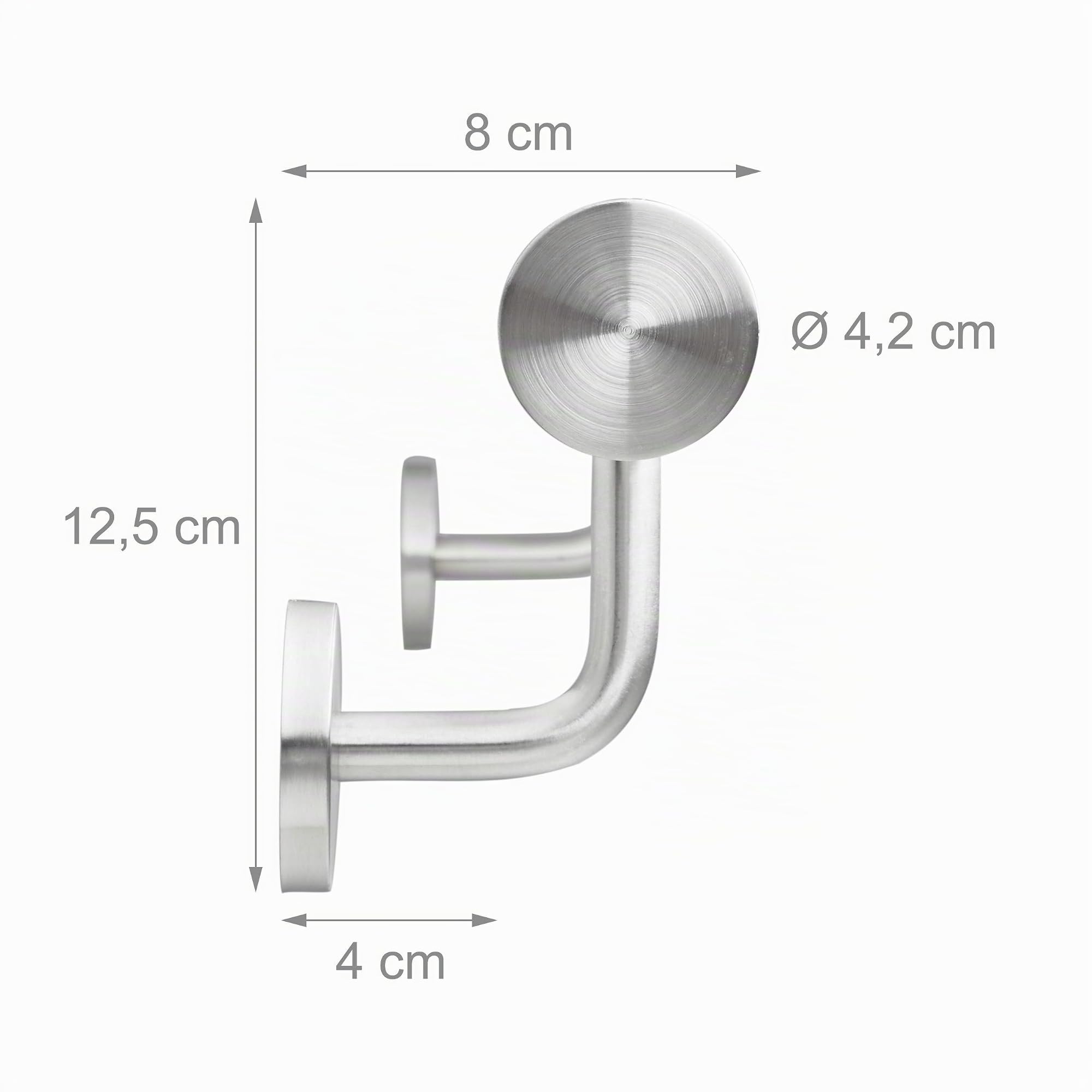 Relaxdays Corrimano, Acciaio Inox 304, Passamano per Ambienti Interni e Esterni, 100 cm, Ø 42 mm, con Supporto, Argento