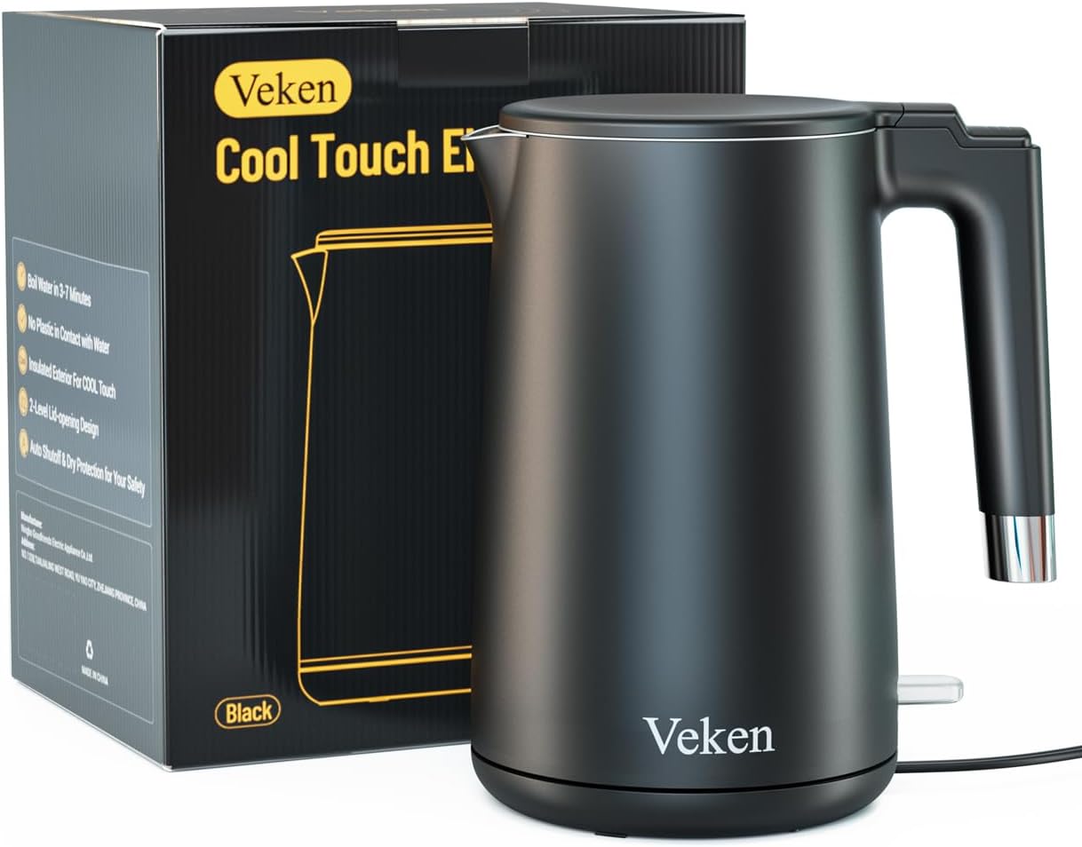 Veken Electric Tea Kettle(Black) & BAYKA French Press