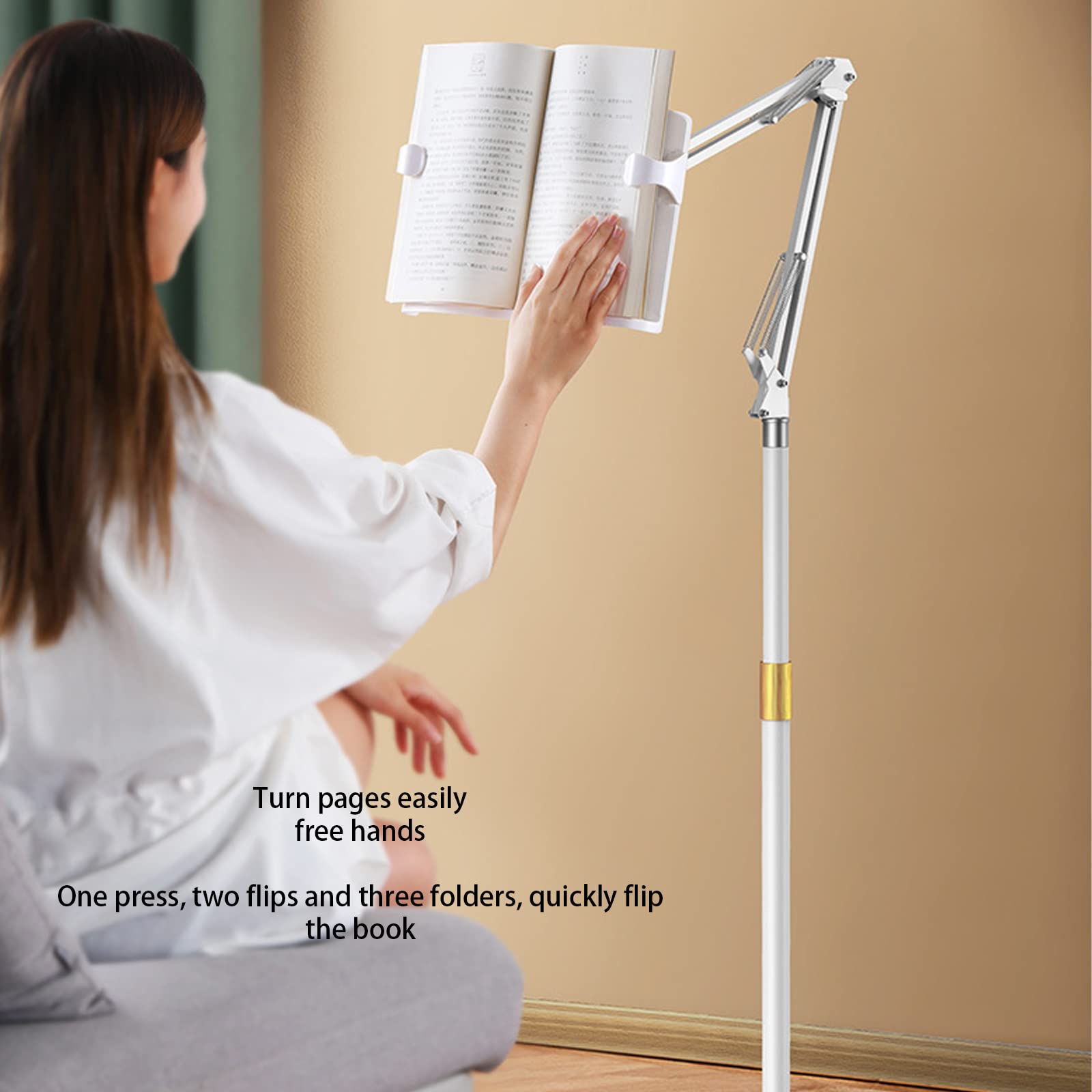Estante de lectura de altura ajustable, soporte de pie para libros y tabletas para una lectura cómoda
