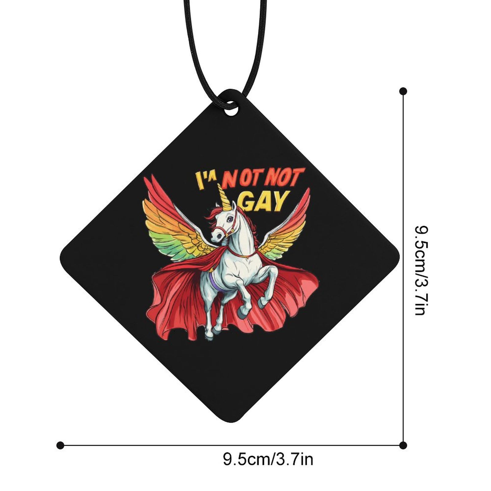 LGBT Unicorn Rainbow Gay Car Air Freshener Hanging Aromatherapy Tablets for Car Accessories Rhombus