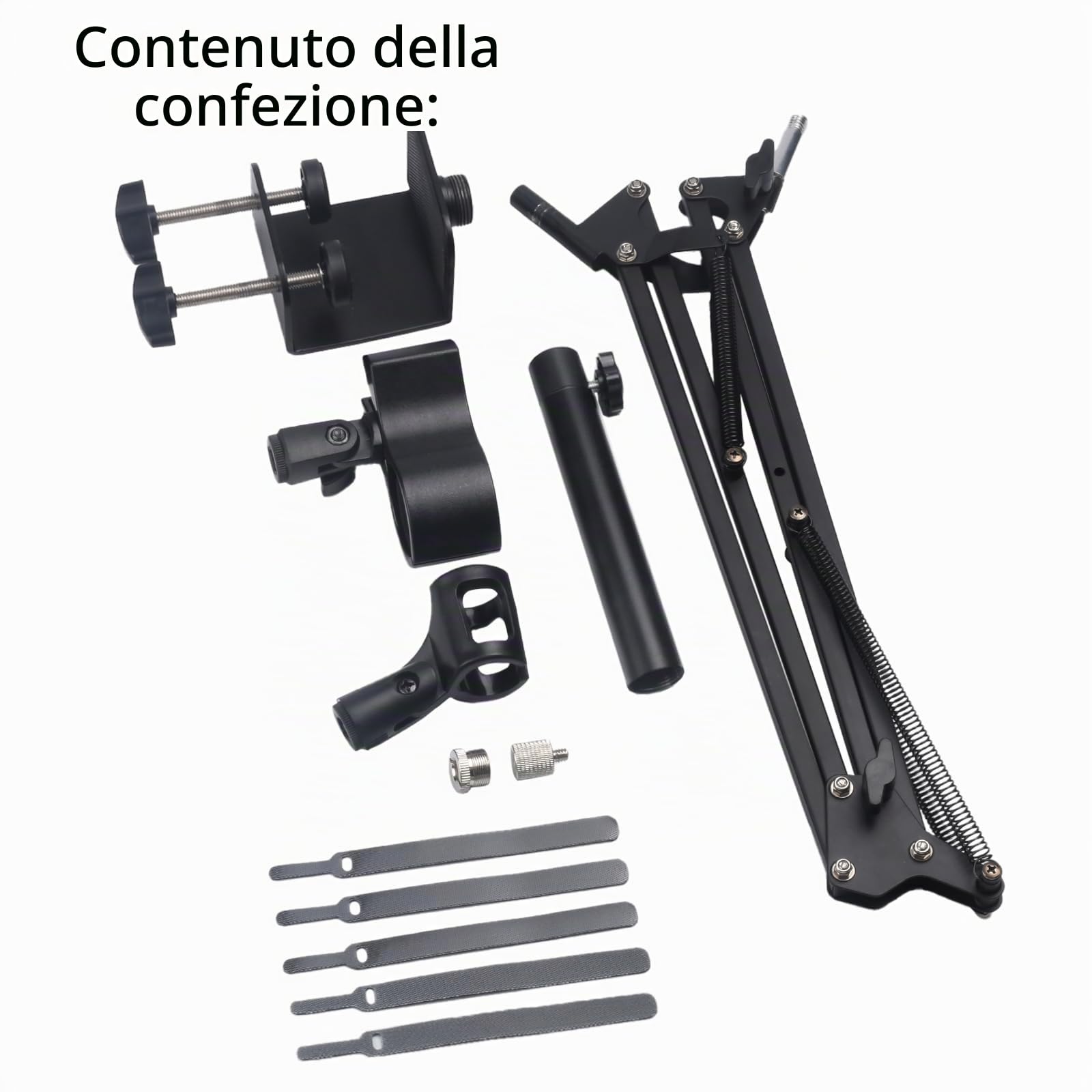 Asta Microfono Scrivania, Braccio microfono per Blue Yeti HyperX QuadCast SoloCast Elgato Wave Q2U Fifine K669B, Supporto Microfono da Tavolo con Adattatore da 5/8" 1/4"