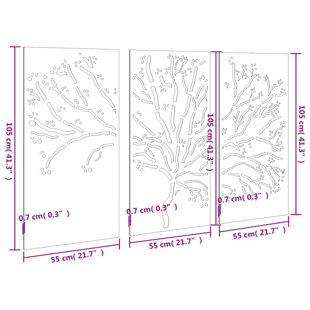 Wanddecoratie tuin Moors ontwerp 55x55 cm cortenstaal kopen