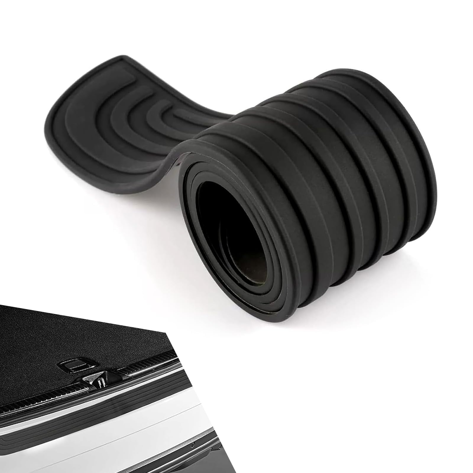 1 Piece Rear Bumper Protector Guard for 2024 2025 Chevy Chevrolet Trax, Auto Trunk Door Entry Step Scuff Plate Anti-Scratch Black Rubber,Black 104 * 9