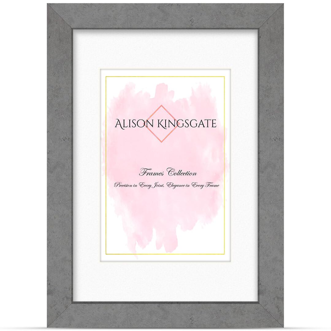 Alison Kingsgate A3 Grey Marble Picture Frame with Mount for A4 Photos