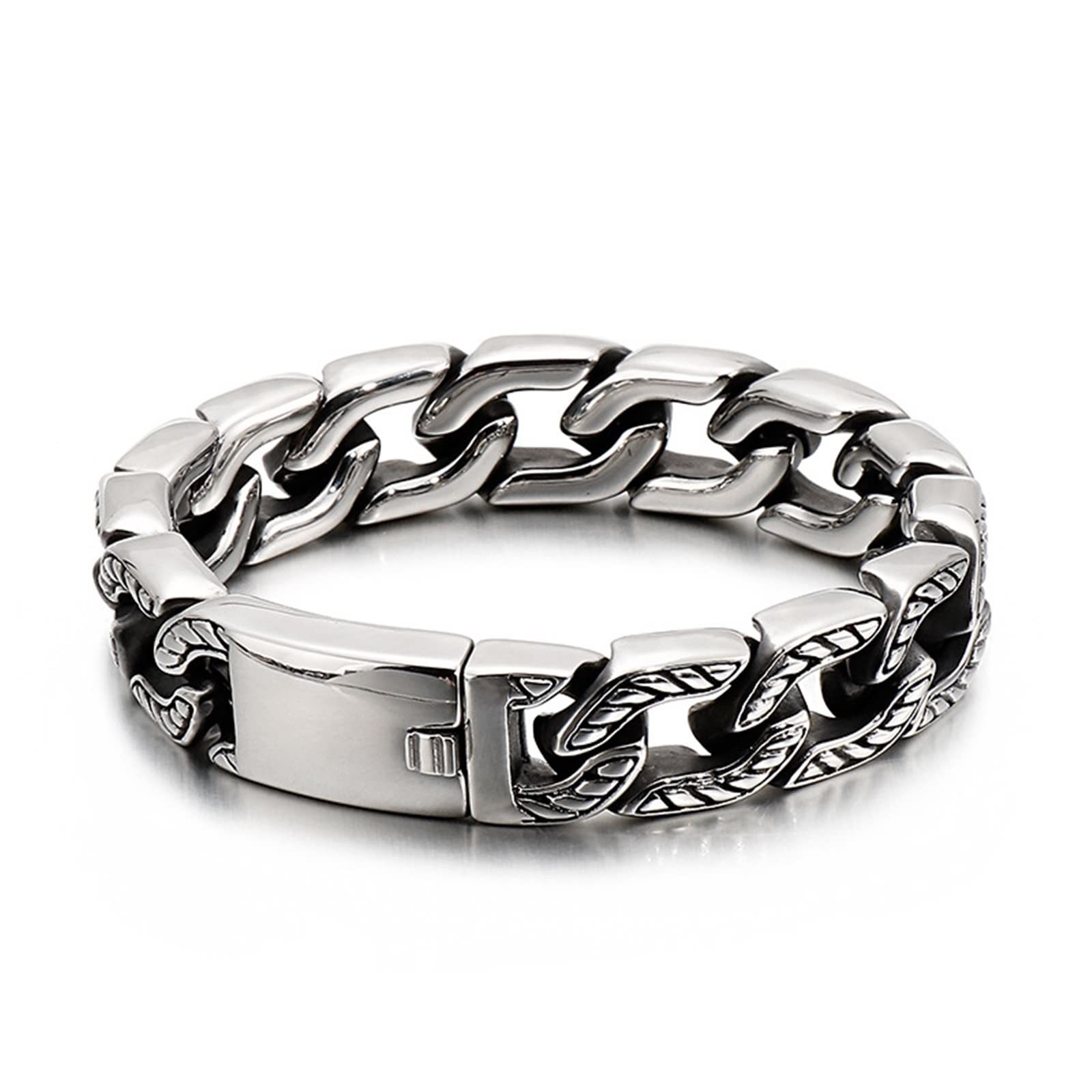 Herren Armkette Herren in Edelstahl, Glieder Link Personalisiertes Armband als Geschenk für Herren, Freunde und Familie