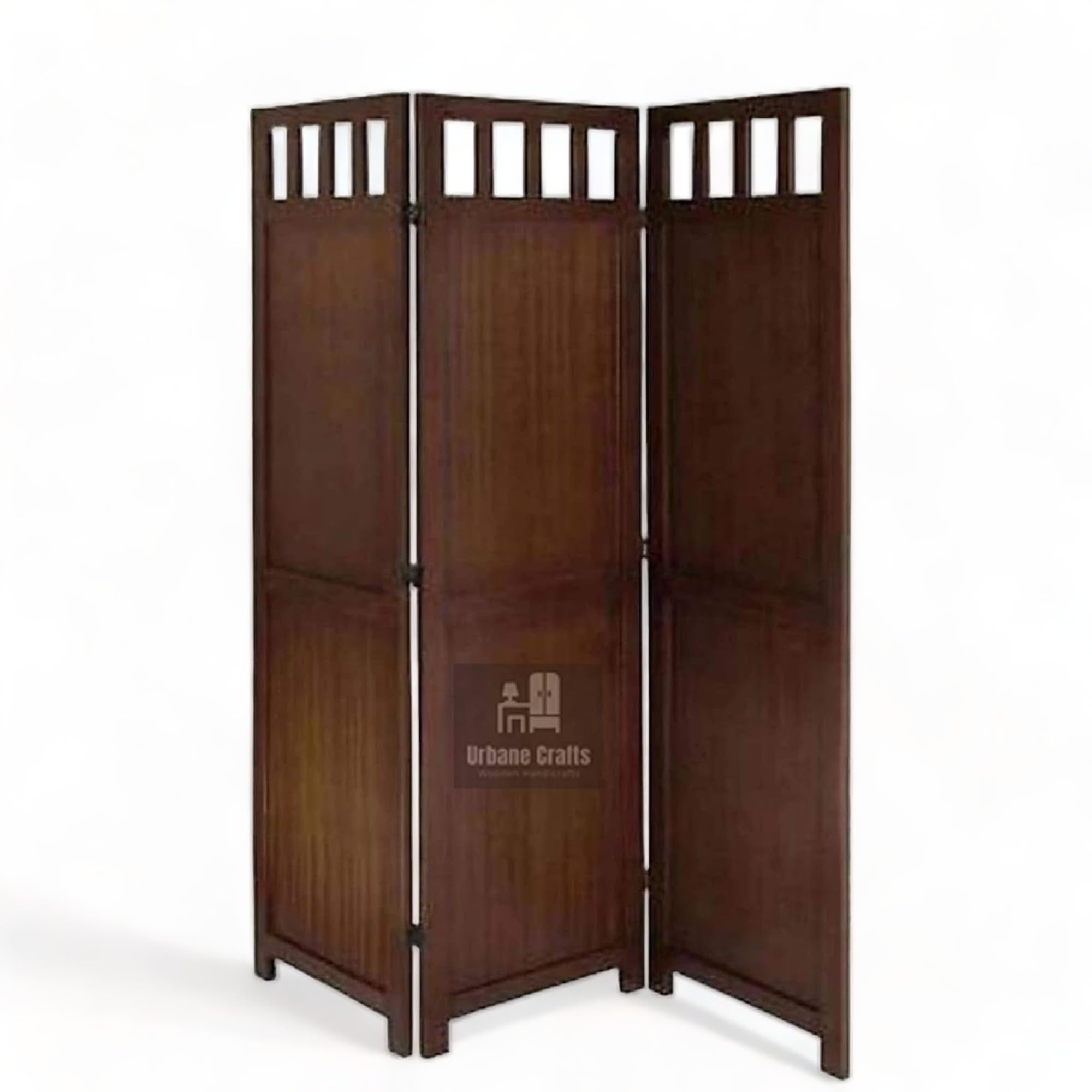 Urbane Crafts Wooden Partition Screen/Room Divider Traditional Handicrafts Plain Pattern 6Ft Height (2 Panel) (3 Panel)