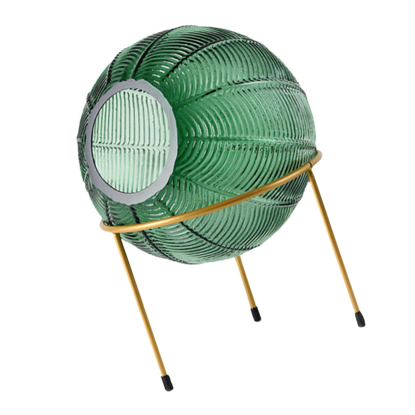 Vase en verre vert haut de gamme avec cadre en fer chic
