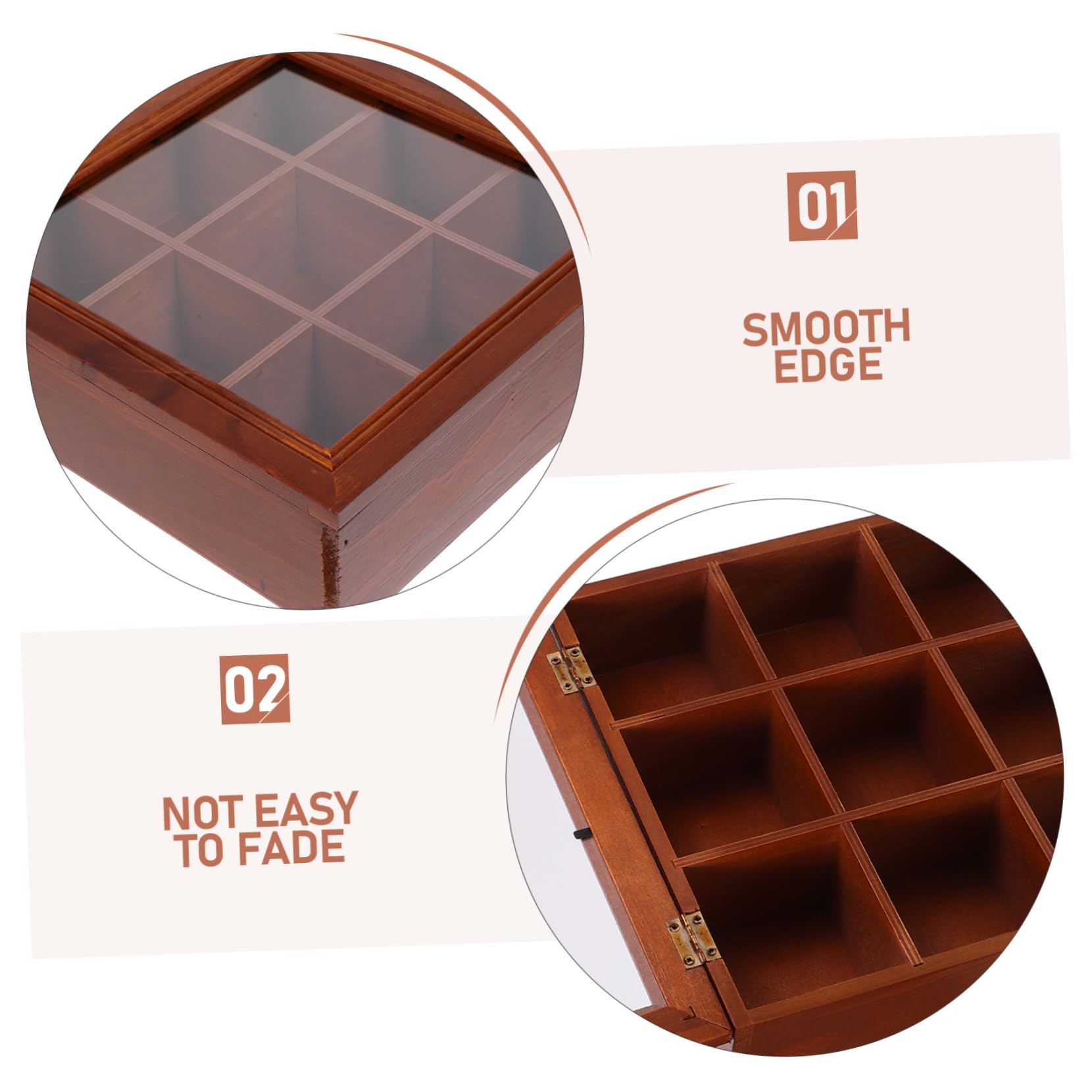 GLEAVI Holzfach Teebeutel Organizer Box Für Teebeutel Kaffeestation Aufbewahrungsbox Mit Mehreren Fächern Kompakt Und Leicht