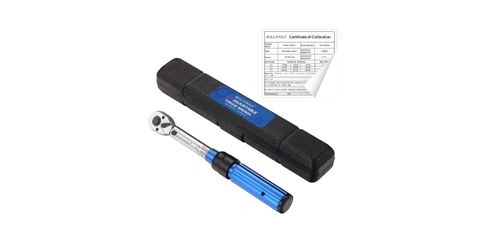 --0²nail-- BULLTOOLS 1/4-inch Drive Dual-Direction Click Torque Wrench