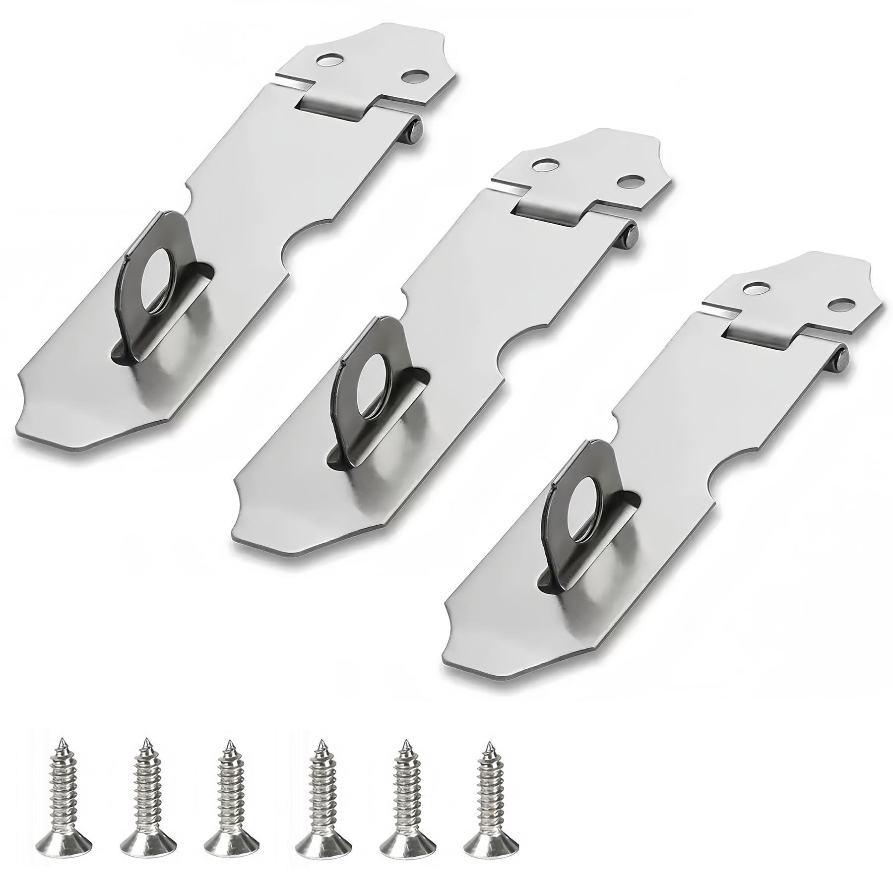 LEPEVNEY 3-Pack Stainless Steel Padlock Hasp 2 Inch Door Latch Padlock Catch for Doors Windows, Cabinets, Pet Cages, Crates