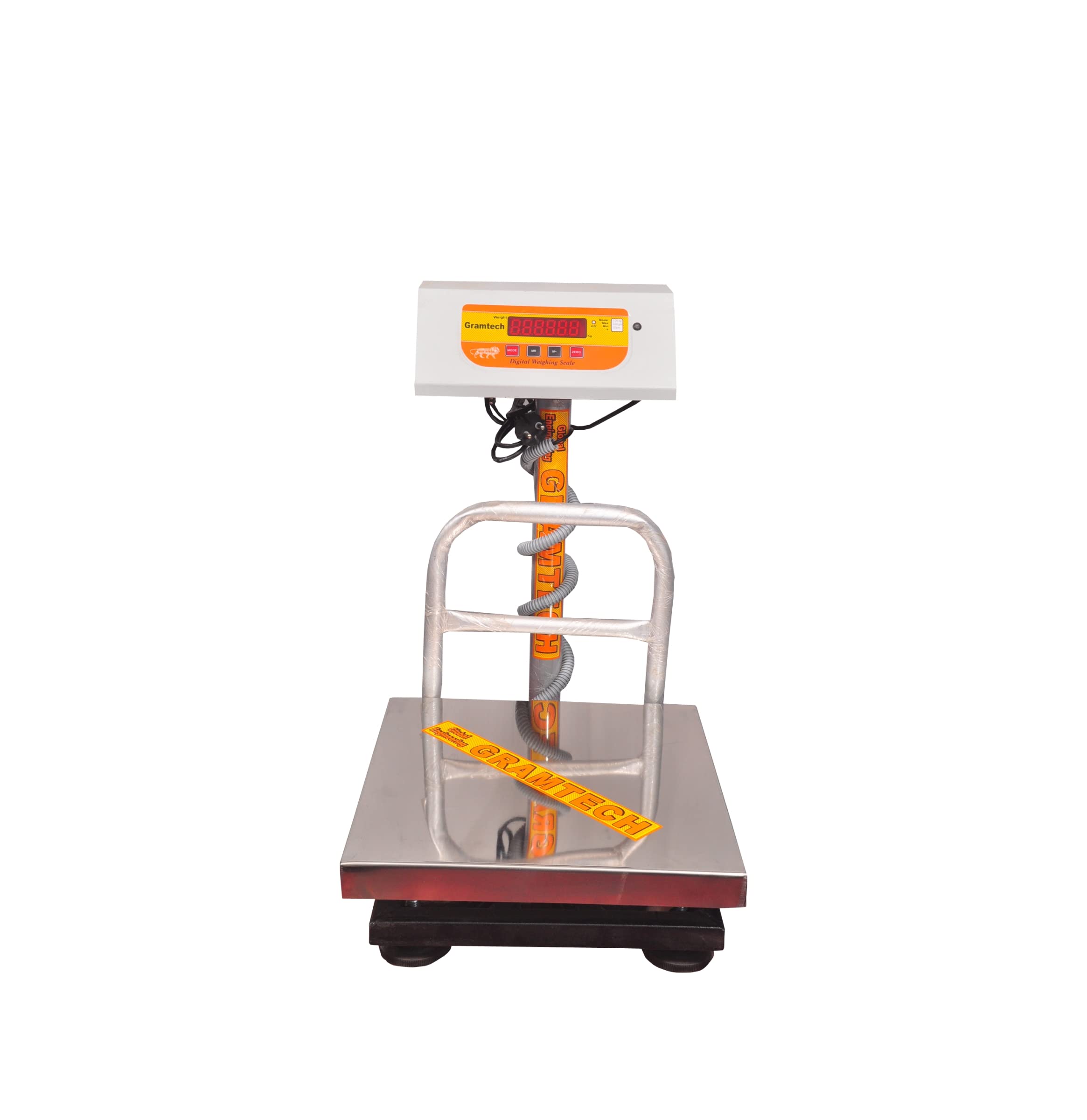 GRAM TECH Weight Scale Capacity 100kg x 10g Digital Pole Weighing Machine Scale with Front and Back Display for Retail Shops, Kirana Shop, Kitchen and Commercial Purposes M/S (upto 100 kg)