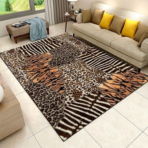 Tapete decorativo animal print de 6x8ft marrón miniatura 3