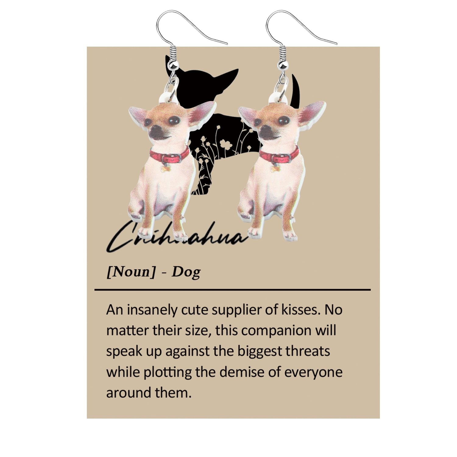 Lywjyb BirdgotChihuahua Earrings Chihuahua Dog Earrings Studs Chihuahua Lovers Gift for Mother Grandma