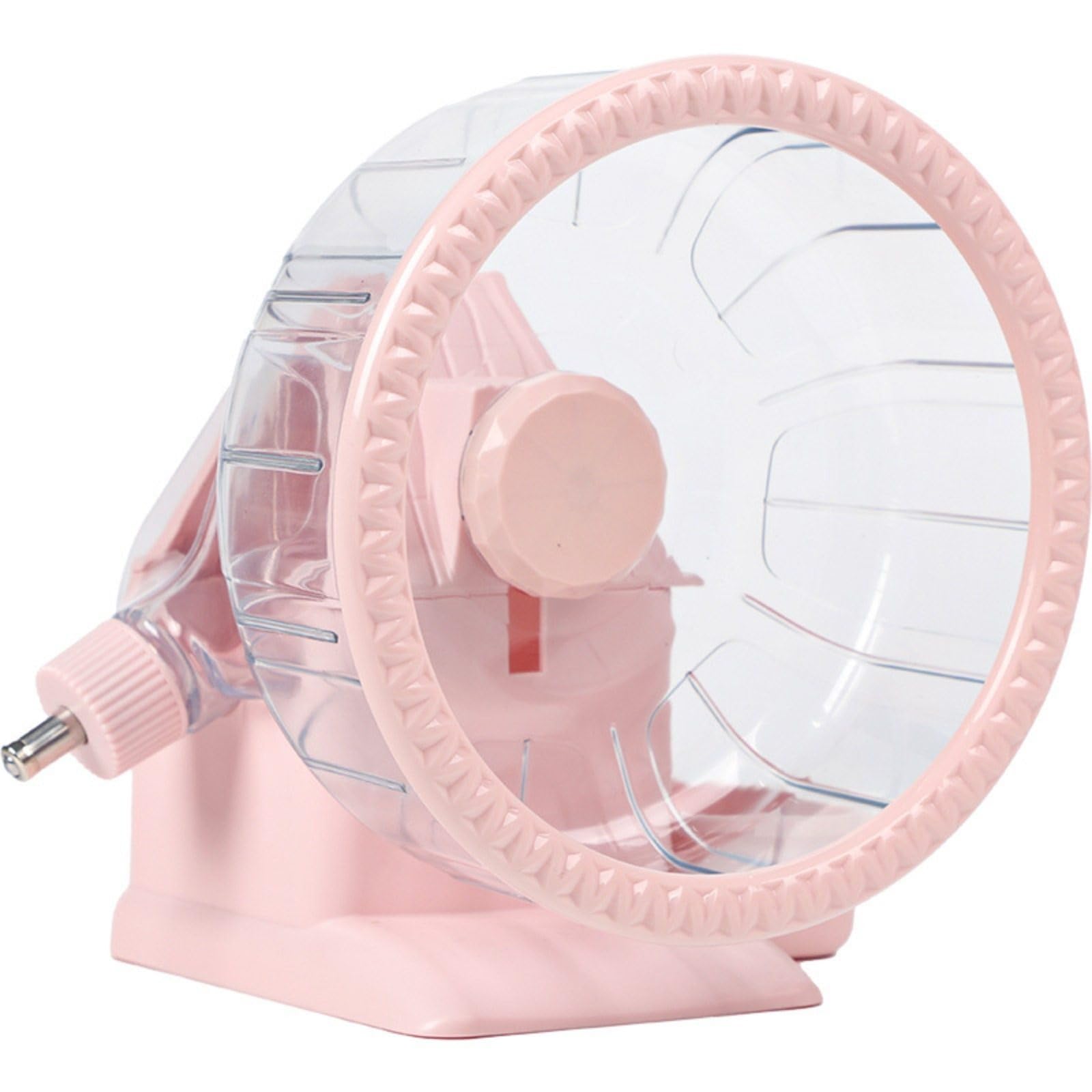 4 in 1 Quiet Hamster Running Spinner Wheel Multi Functional Hamster House with Water Bottle, Food Bowl and Hideout Small Animals Exercise Running Toys for Hamsters Gerbils Mice (Pink,5.9inch)