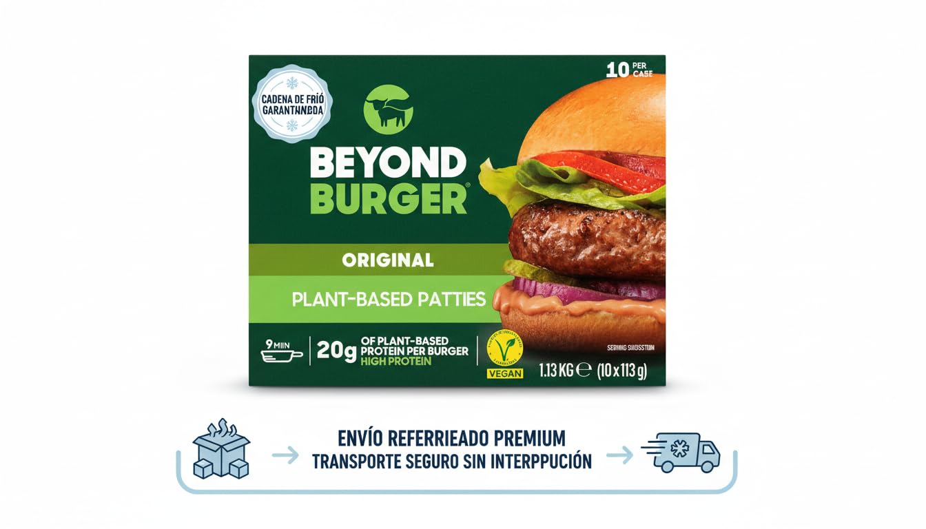 Beyond Burger Pack 10 Hamburguesas Vegetales 1.13 kg 20g Proteína Vegetal Sin Gluten Veganas Refrigerado