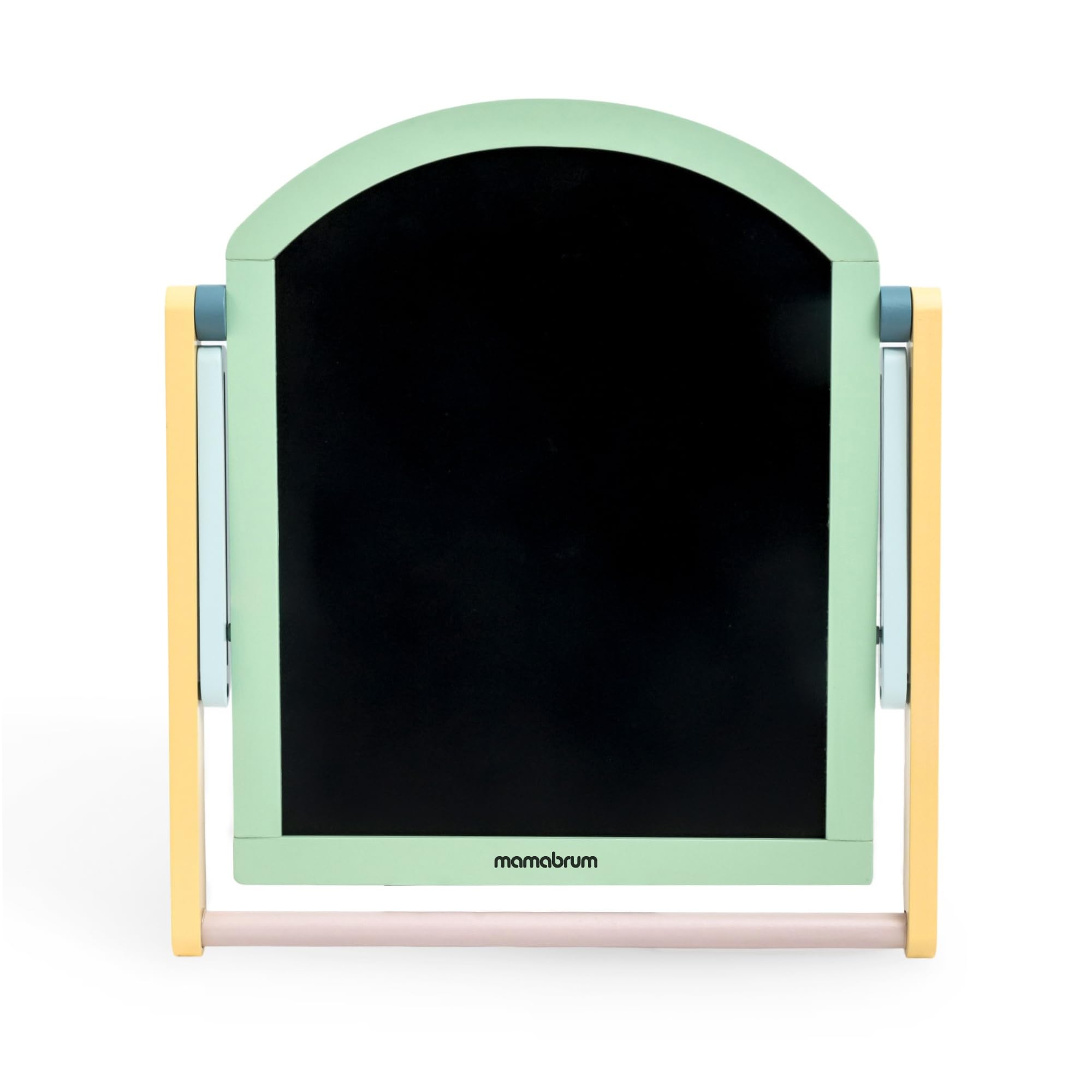 Mamabrum Doppelseitige Kinder Holztafel 2in1 Magnettafel Kreidetafel mit Ständer klappbar Lerntafel mit Zubehör zum Schreiben Malen für Kinder ab 3 Jahren