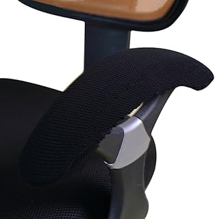 Jiyaru Cubierta de Apoyabrazos para Silla de Oficina y Silla de Juego, Tejido elástico Protector para Reposabrazos del Codo Negro