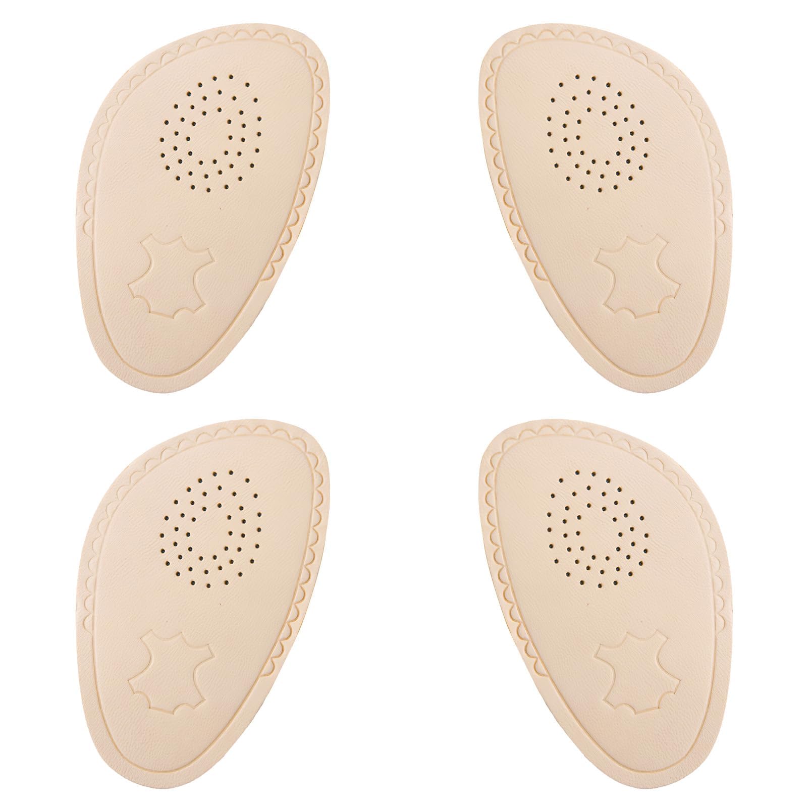 SmartMasterLambskin Faux Leather 2 Pairs Metatarsal Pads for Women,Half Insoles Reusable Anti Slip Shoe Insoles Forefoot Pad Prevent Blisters and Fit All Shoes High Heel Cushion Pad to Walk Comfortably