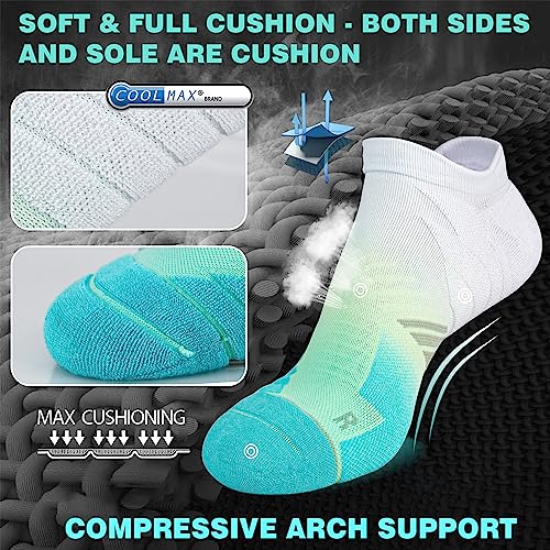 Image of Hylaea No Show Running Athletic Anti-Blister Wicking Coolmax Socks, Seamless Anti-odor