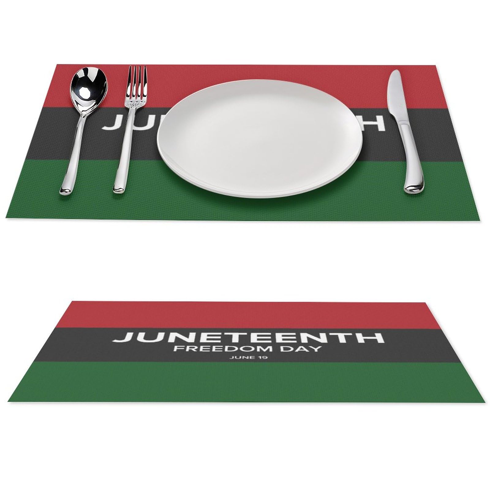 Juneteenth June 19 Freedom Day Placemats Set of 6 PCS Washable Table Runner 18" X 12" Place Mats for Kitchen Party Dining Decoration
