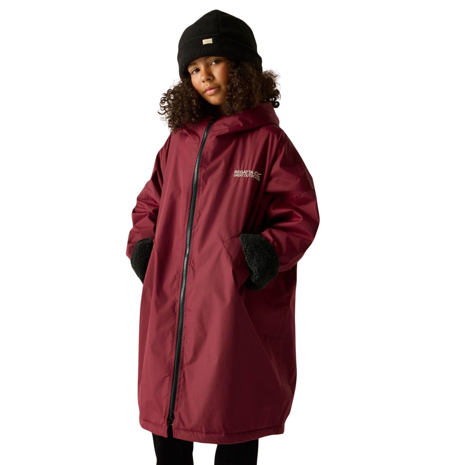 Regatta Dark Maroon Kids Spirit Of Adventure Changing Robe - 5-9 Yrs