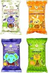 Kit 4 Biscoitos de Polvilho Crilancha: Hortaliças, Cenoura, Beterraba, Espinafre