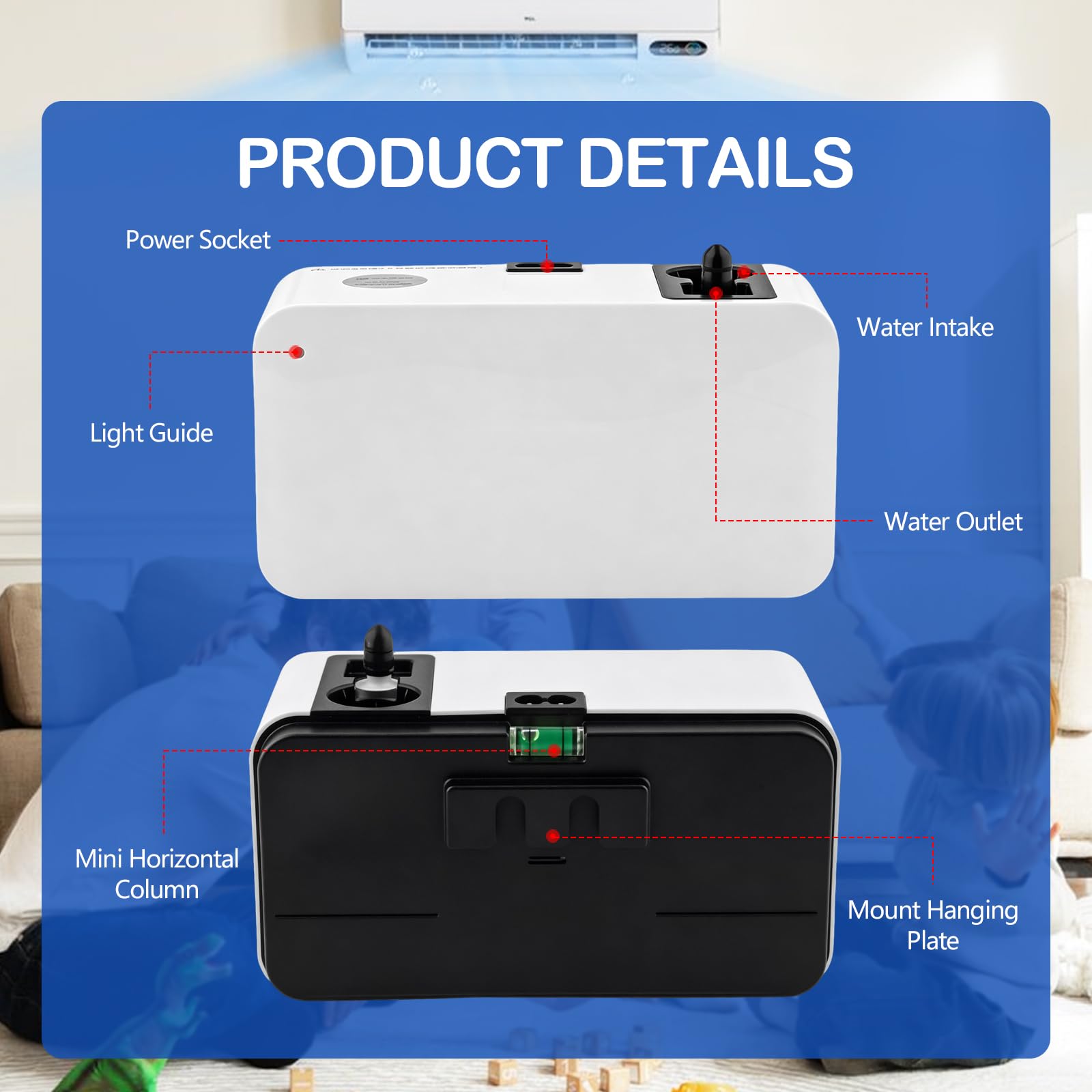 Pompa di Condensa Automatica,Silenziosa Pompa di Scarico Condizionatore con Serbatoio Acqua da 200ml,Tubo Flessibile da 5m,Portata 40 L/h,per Sistemi HVAC Deumidificatore Forno Condizionatore D'aria
