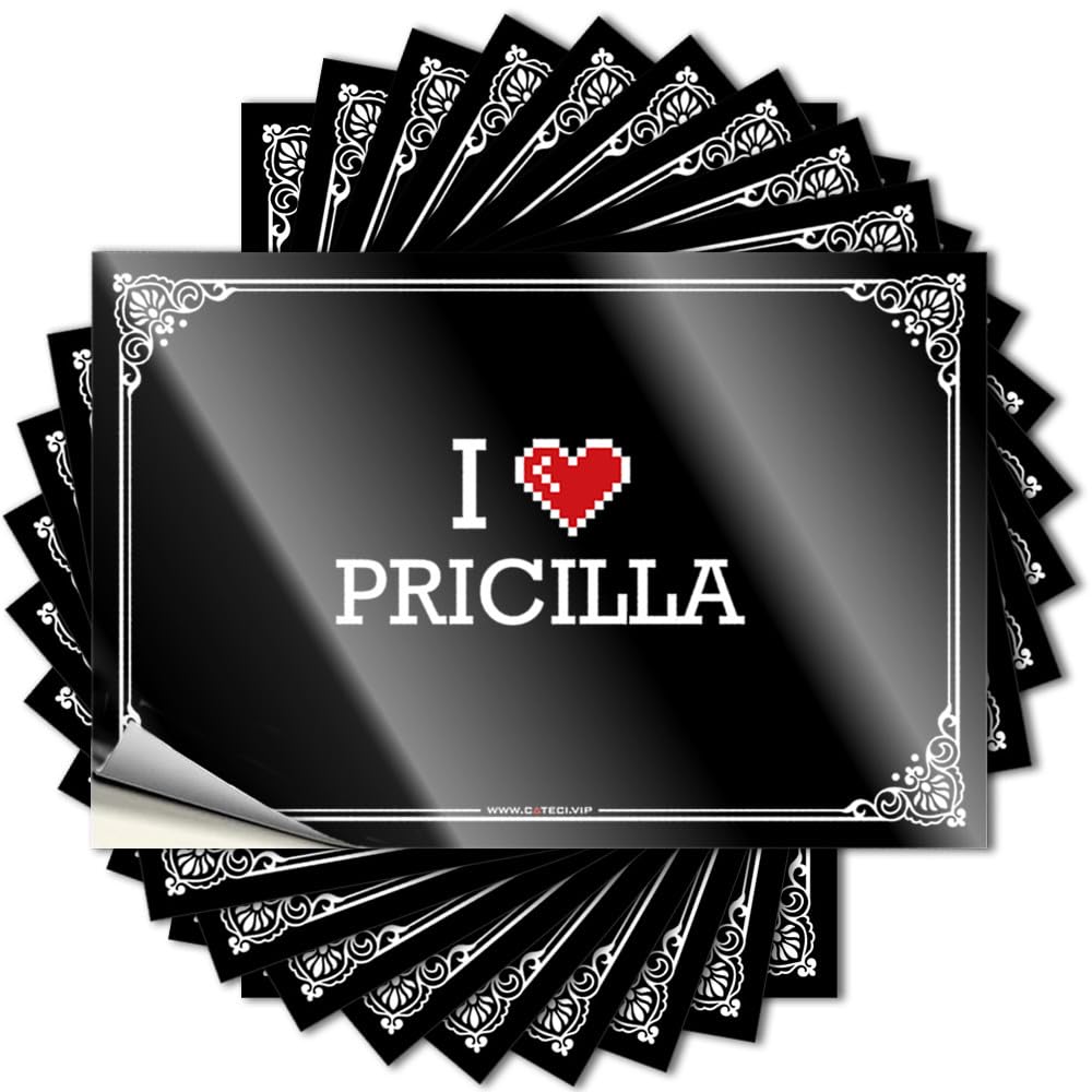 Tattoo Bar Stuff Vinyl Sticker | I Love Pricilla Western Bathroom for Standing Use(12X18CM)