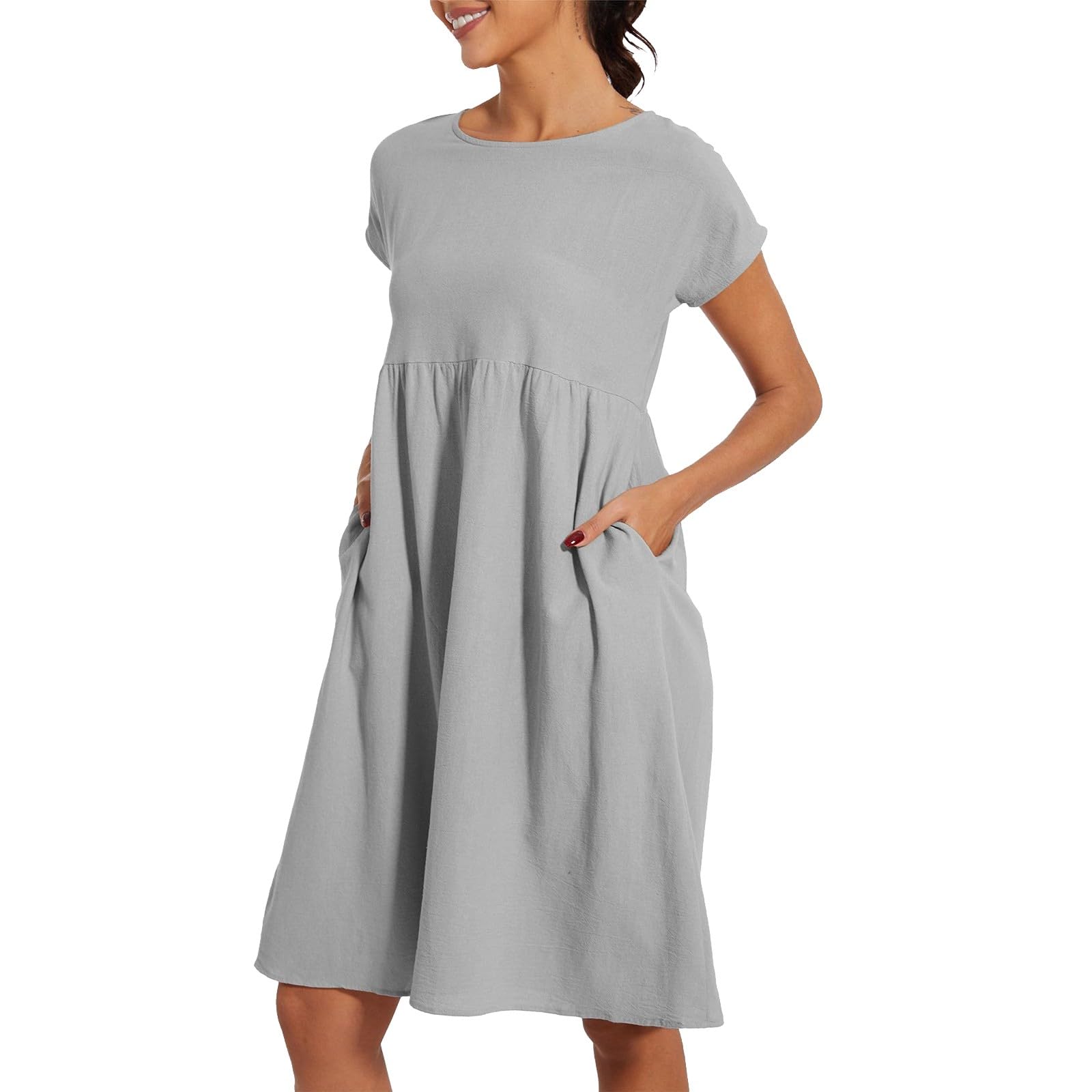 Womens Summer Dresses Fashion 2025 Short Sleeve Spring Mini Dress Casual Beach Vacation Clothes Dresses