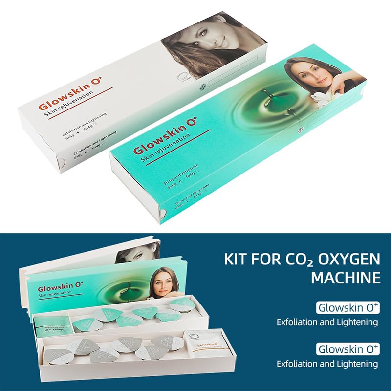 Oxygen Facial Machine Kit Capsules Gel Antiaging Skin Rejuvenation, Hydro Dermabrasion Facial Special Facial Cleaning Liquid GLOWSKIN 0+(Combination )