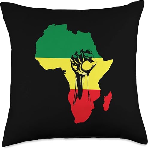 Miniatura 4 de Black History - Almohada con diseño de mapa africano para nativos americanos patrióticos, 16 x 16 pulgadas, multicolor