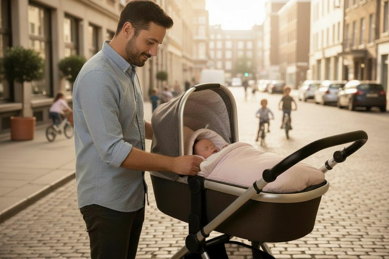 Saco Capazo Bebé Invierno Universal 75x40 cm – Manta Envolvente de Algodón Suave y Transpirable – Apto para Carrito, Cuna y Silla de Paseo – Fabricado en España