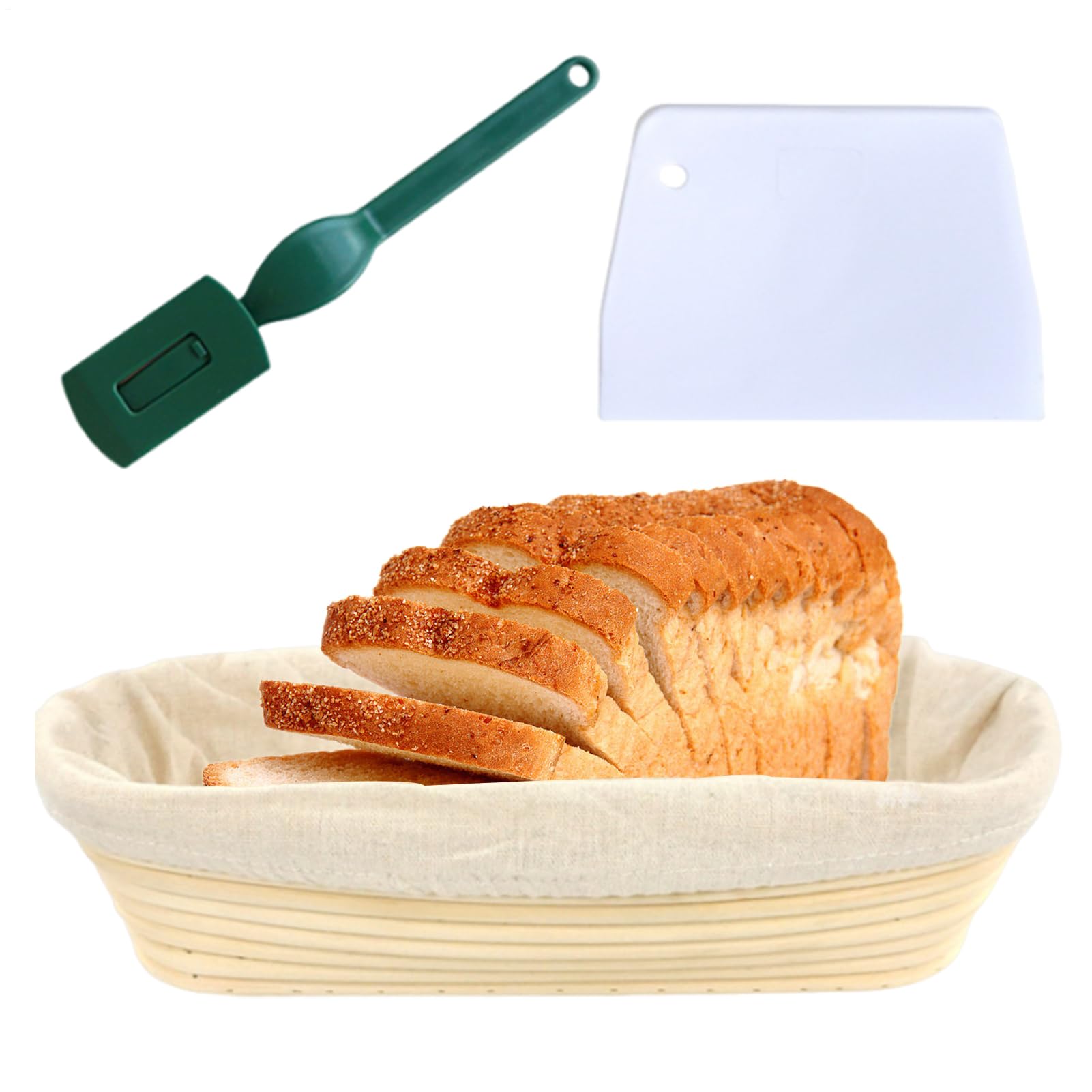 Sauerteig -Teigschüssel - Ovaler Fermentationskorb, Proofing Bowl Mit Rattan Liner | Handgefertigte Brotformwerkzeug Für Vollkornbacken, Vorbereitungskorb Für Heimbäcker Und Brotrezepte