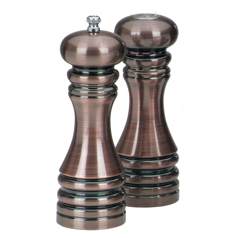 7 Inch Burnished Copper Pepper Mill and Salt Shaker Set