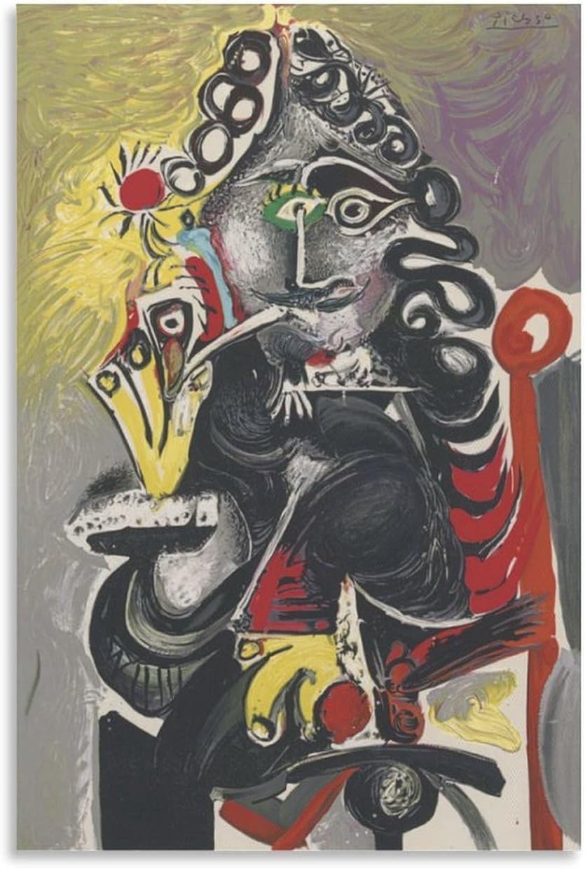 ZZYGGN GMGSW The Cavalier by Pablo Picasso Poster and Prints Abstract Canvas Painting Pablo Picasso Wall Art for Living Room Picture Decor 40x55cm Frameless