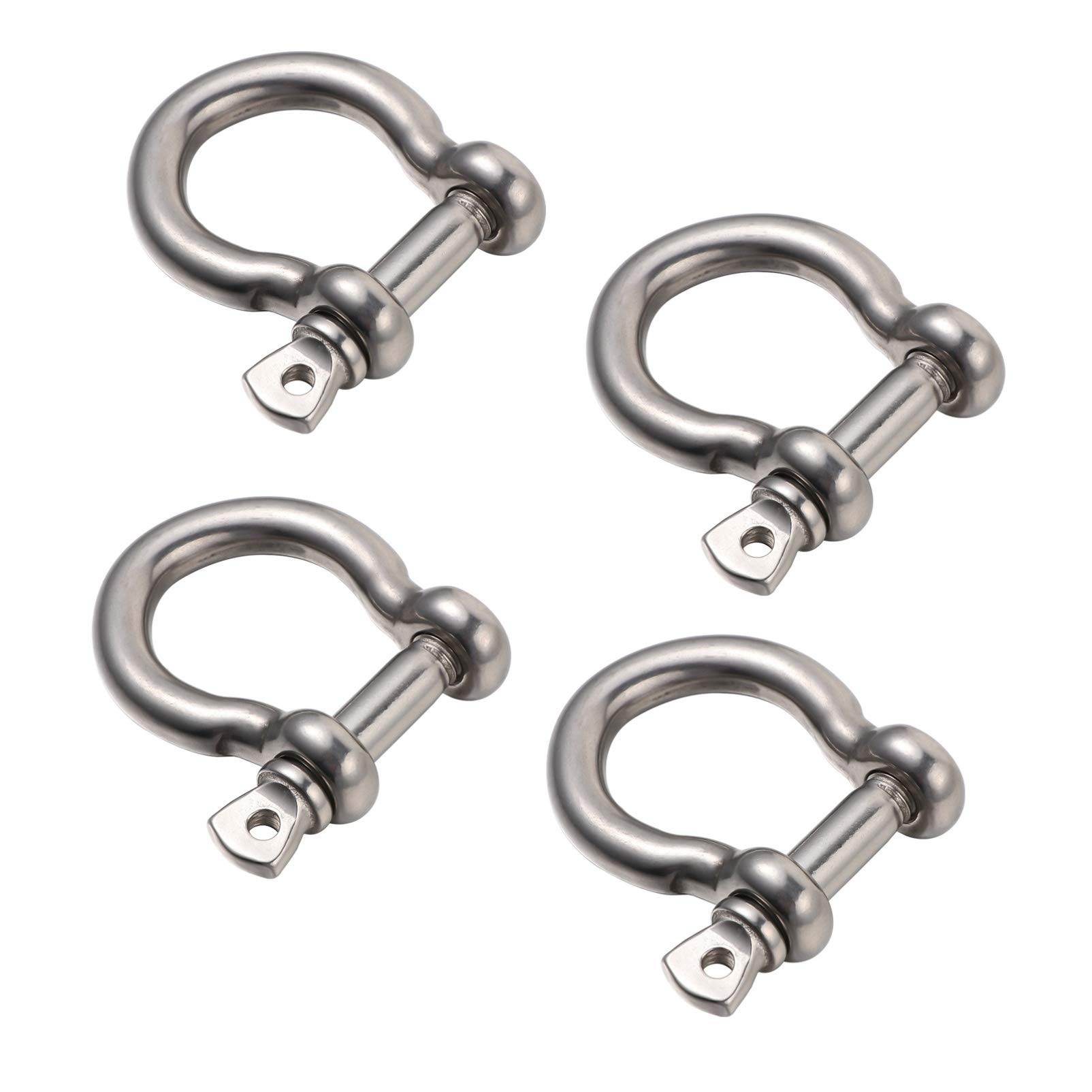 MOLUCKFU Stainless Steel Horseshoe Shackles 4pcs Lifting Shackles Lock for Boat Household