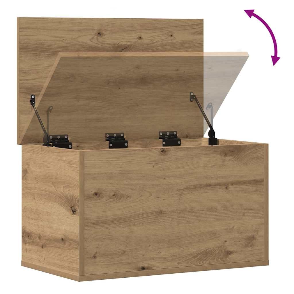 vidaXL Caja de Almacenamiento Roble Artesanal 60 x 35 x 35 cm, Caja de Almacenamiento Moderna, Organizador Rectangular, Solución sin Desorden, Espacio Ample, Diseño Compacto