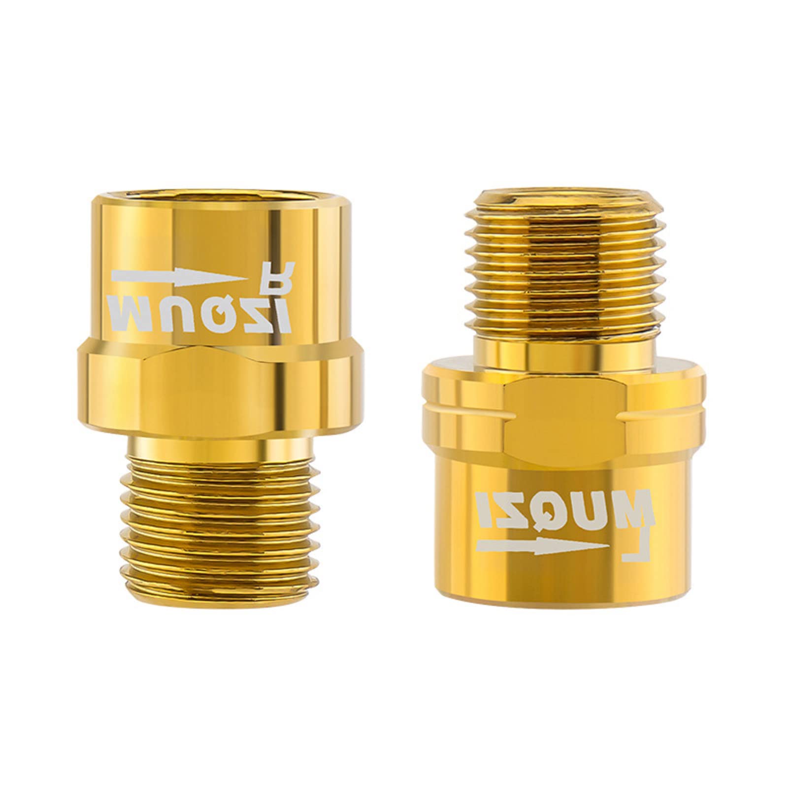 1 Pair Bike Pedal Extenders Steel Bicycle Foot Pedal Adapter Spacer Extended 16mm/0.63inch 9/16 inch MTB BMX Road Street Bicycle Threaded Bike Pedals (Gold)