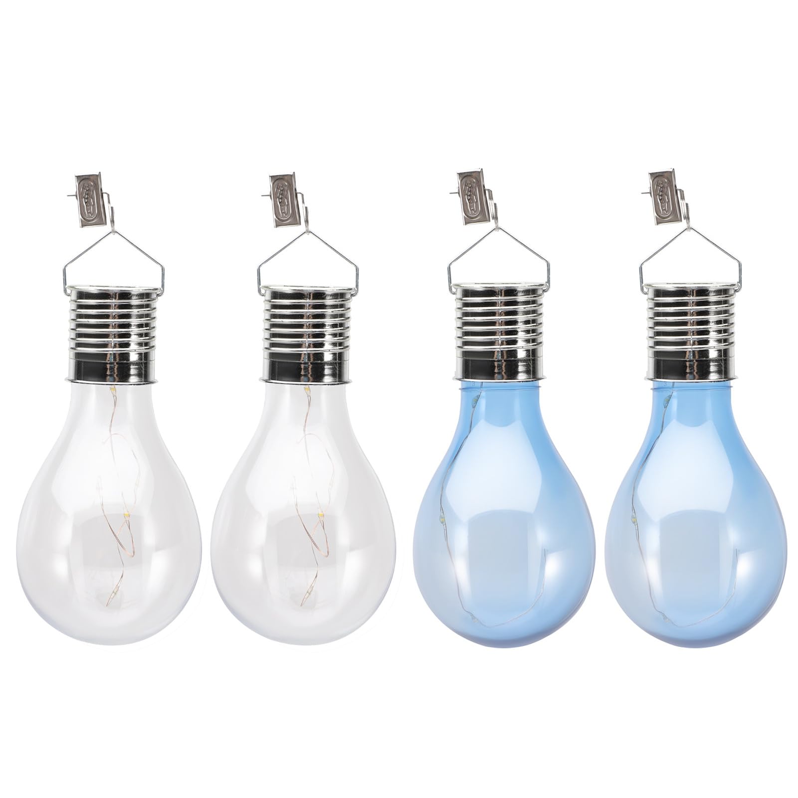 Bombillas solares exterior jardín con clip pack de 4 lámparas LED impermeables IP65 de plástico 8