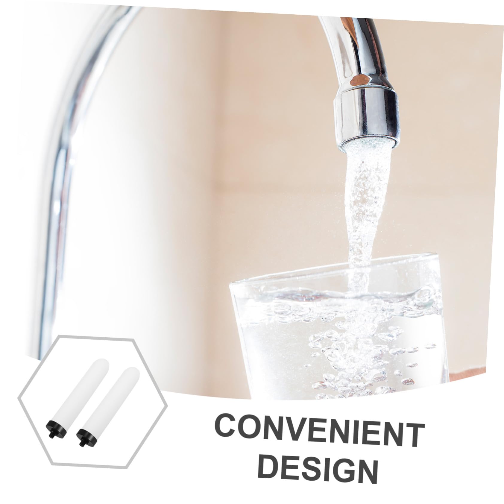 Filtro Cerámico de Repuesto Fácil Instalación, Apto para Agua Potable, Elimina Impurezas, 2 Piezas, para Purificador de Agua de Encimera, Uso Doméstico