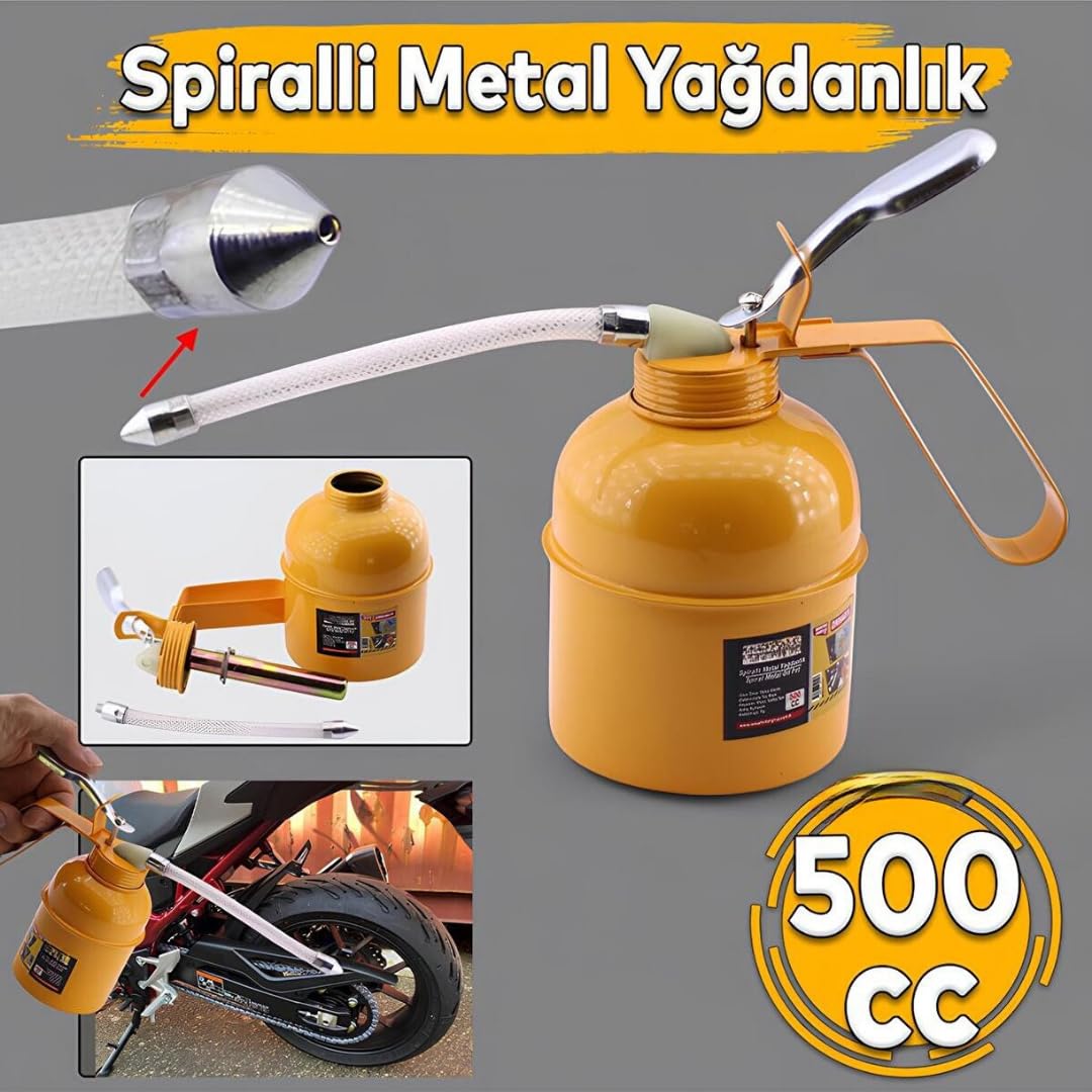 Jouis Metal Yağdanlık, Endüstriyel Yağlama Şişesi, Makine Yağı, İnce Akıtma Uç, Sızdırmaz Kapak, Otomotiv, CNC, Bakım Yağlık, Dayanıklı, Metal Uçlu, Kontrollü Akış, Ergonomik Tutuş (500 cc)